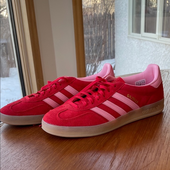 adidas Shoes - adidas Red & Pink Suede Gazelle Sneakers